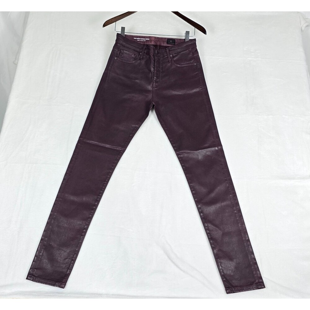 AG Goldschmied Farrah Skinny Jeans Women’s 27R Purple Coated High-Rise